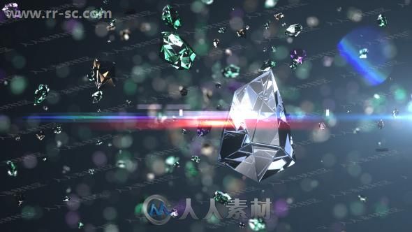 超美闪耀钻石爆炸破碎logo动画演绎AE模板