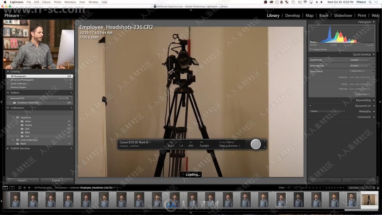 Lightroom从相机捕捉照片工作流程视频教程