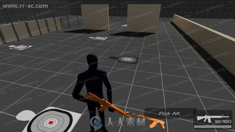 第三人称射击跑跳拾取瞄准武器整体项目Unity游戏素材资源