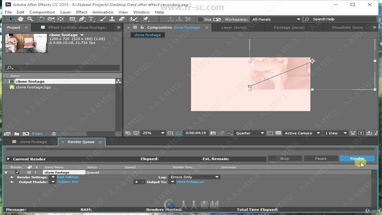 AE中VFX视觉特效初学者技能训练视频教程