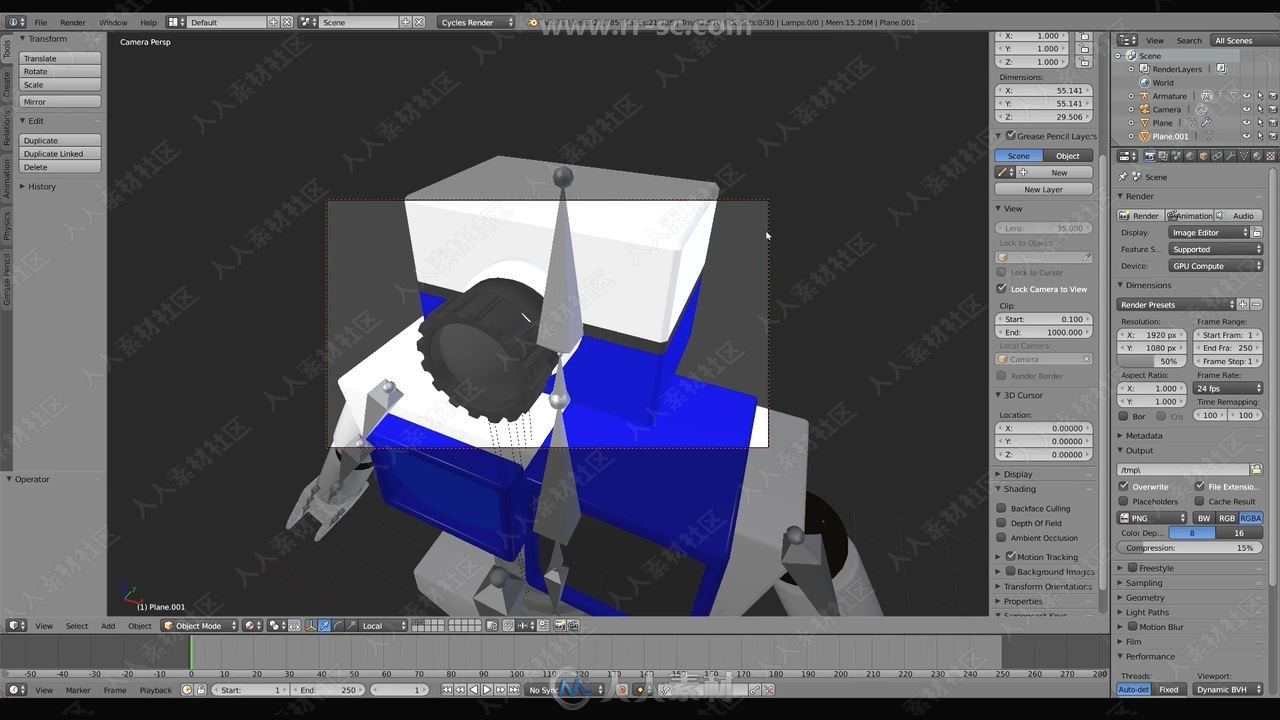 Blender角色运动骨骼动画技术视频教程