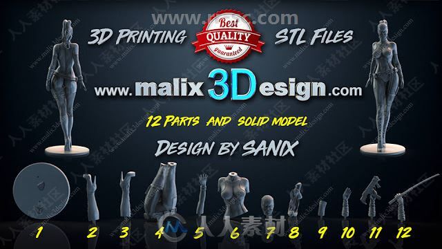 Malix3design Sanix影视游戏经典角色3D打印高精度3D模型合集