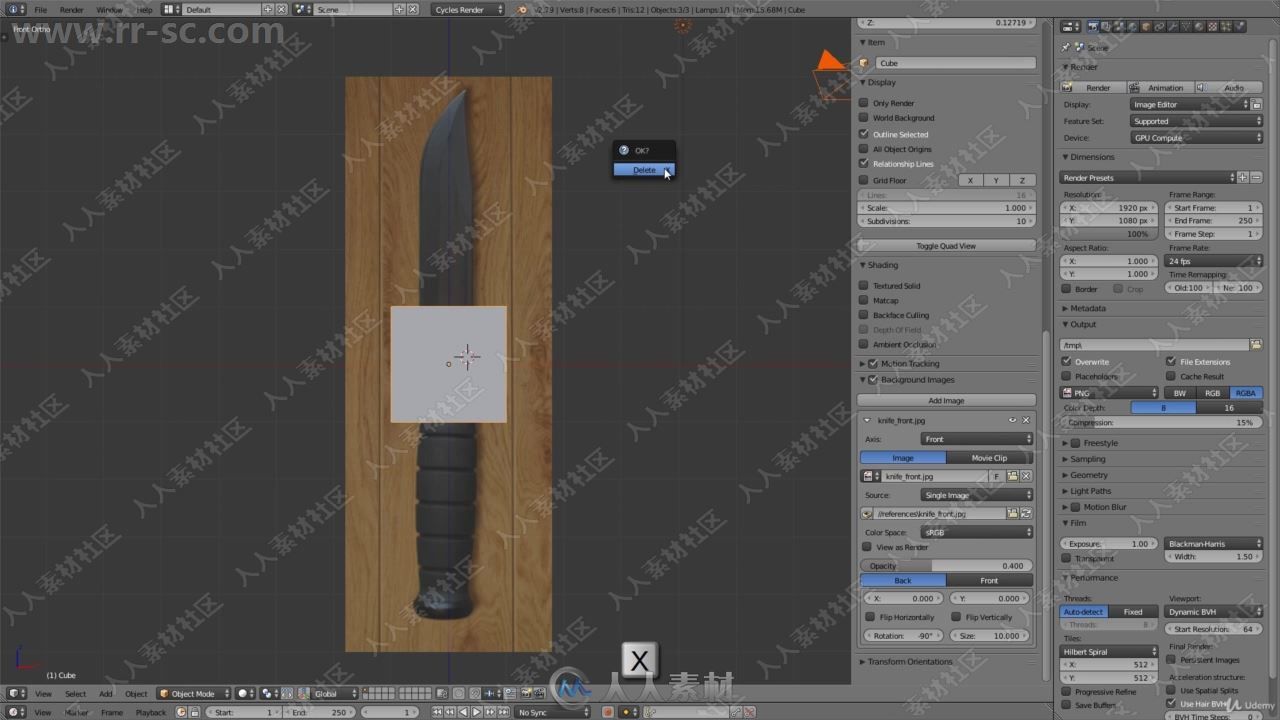 Blender与Substance Painter游戏匕首建模与纹理制作视频教程