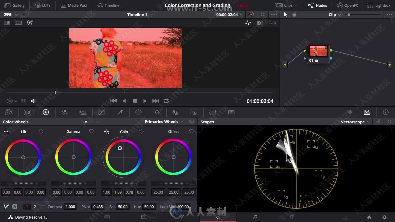 DaVinci Resolve色彩校正和颜色分级技术训练视频教程