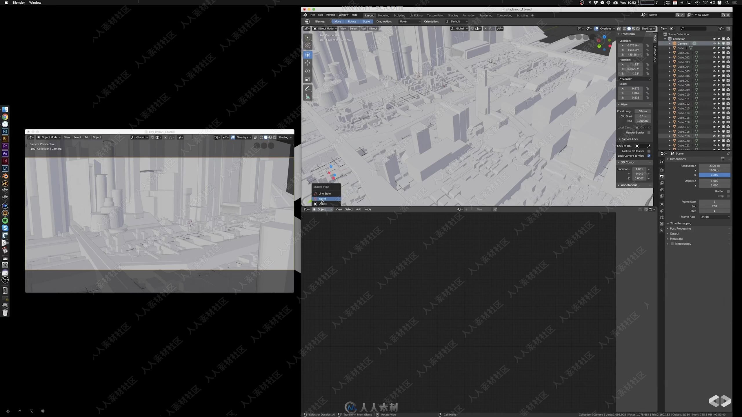 Blender未来城市概念设计建模与渲染视频教程