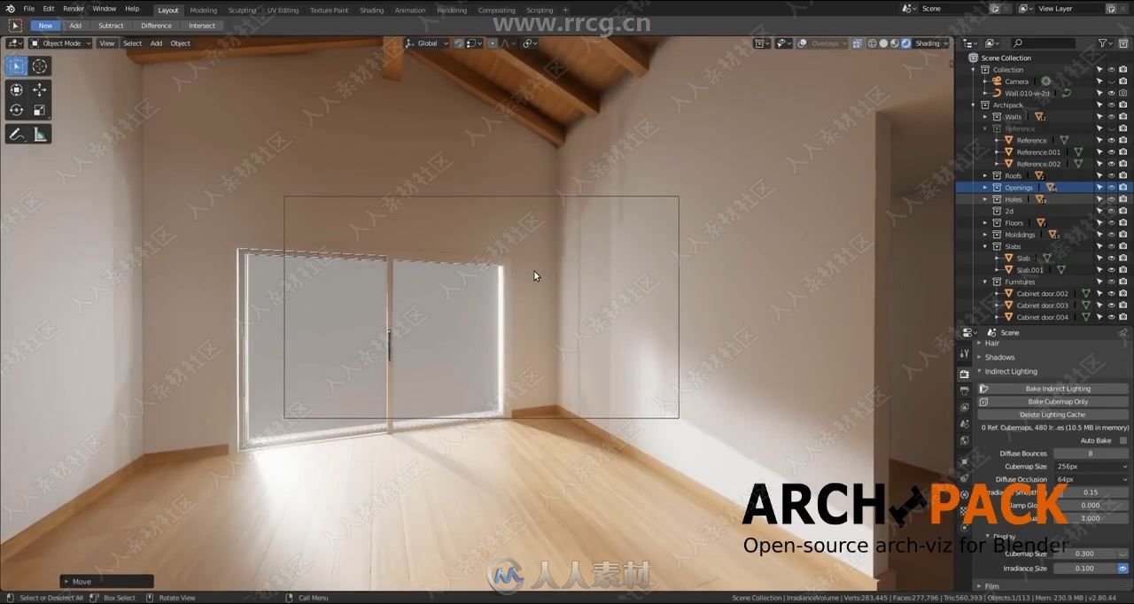 Archipack建筑archviz流程Blender插件V2.4.0版