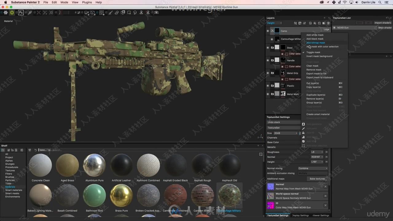 Blender与SP游戏机枪建模与纹理贴图制作频教程