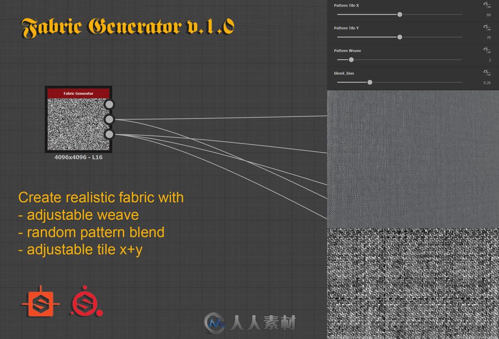 免费下载Fabric Generator织物生成器 可在Substance Designer中创建逼真的虚拟布料