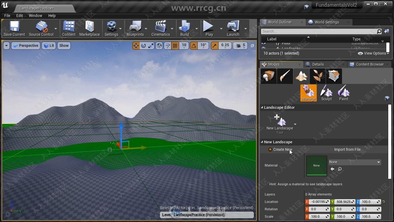 UE4游戏地形景观场景实例制作视频教程