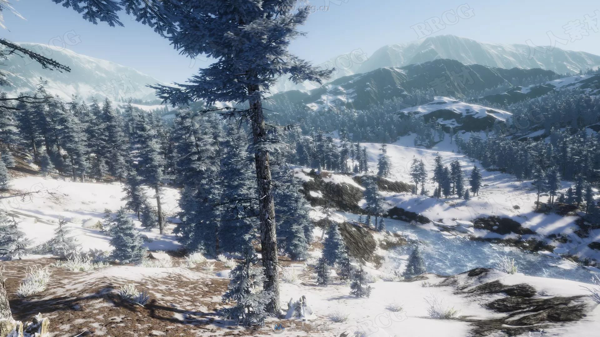 动态山上树木森林自然环境Unity游戏素材资源