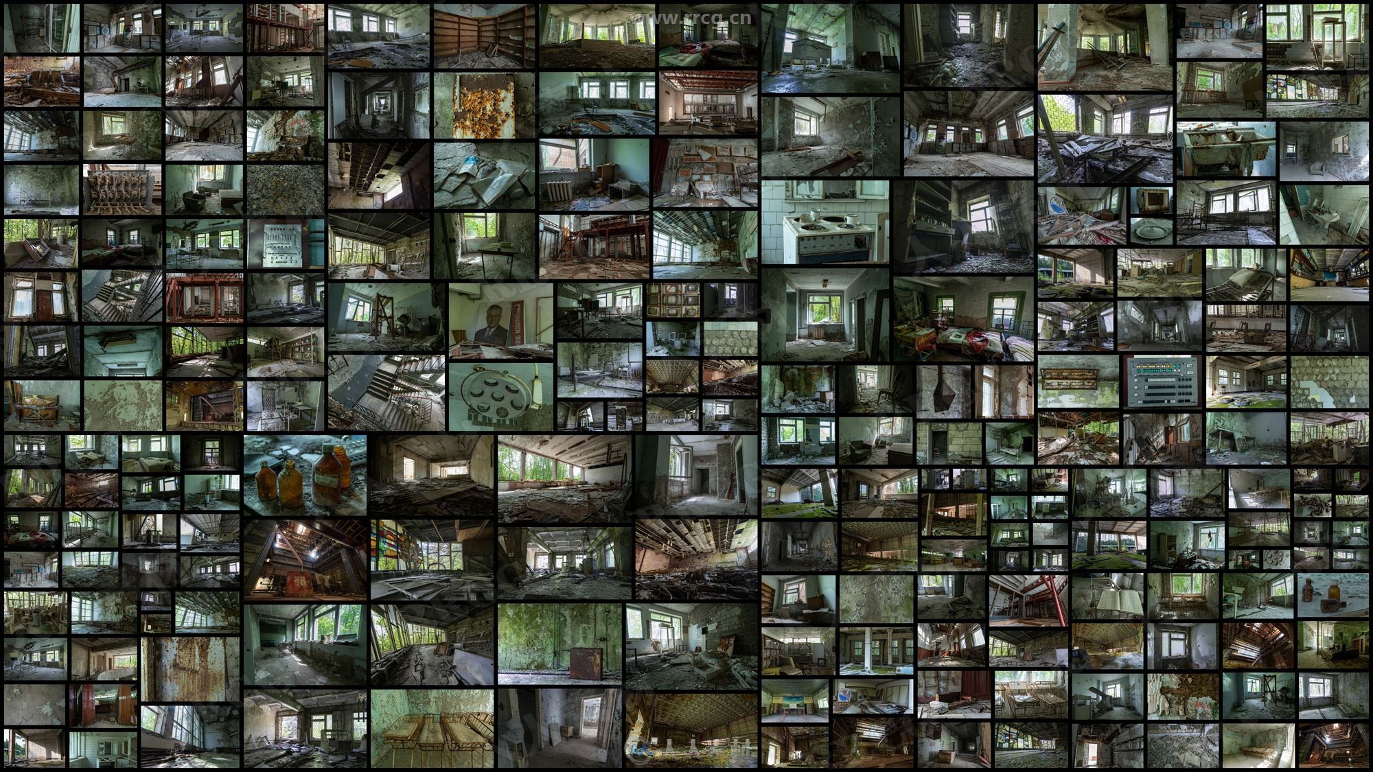600组城市公共建筑废墟内部场景高清参考图片合集