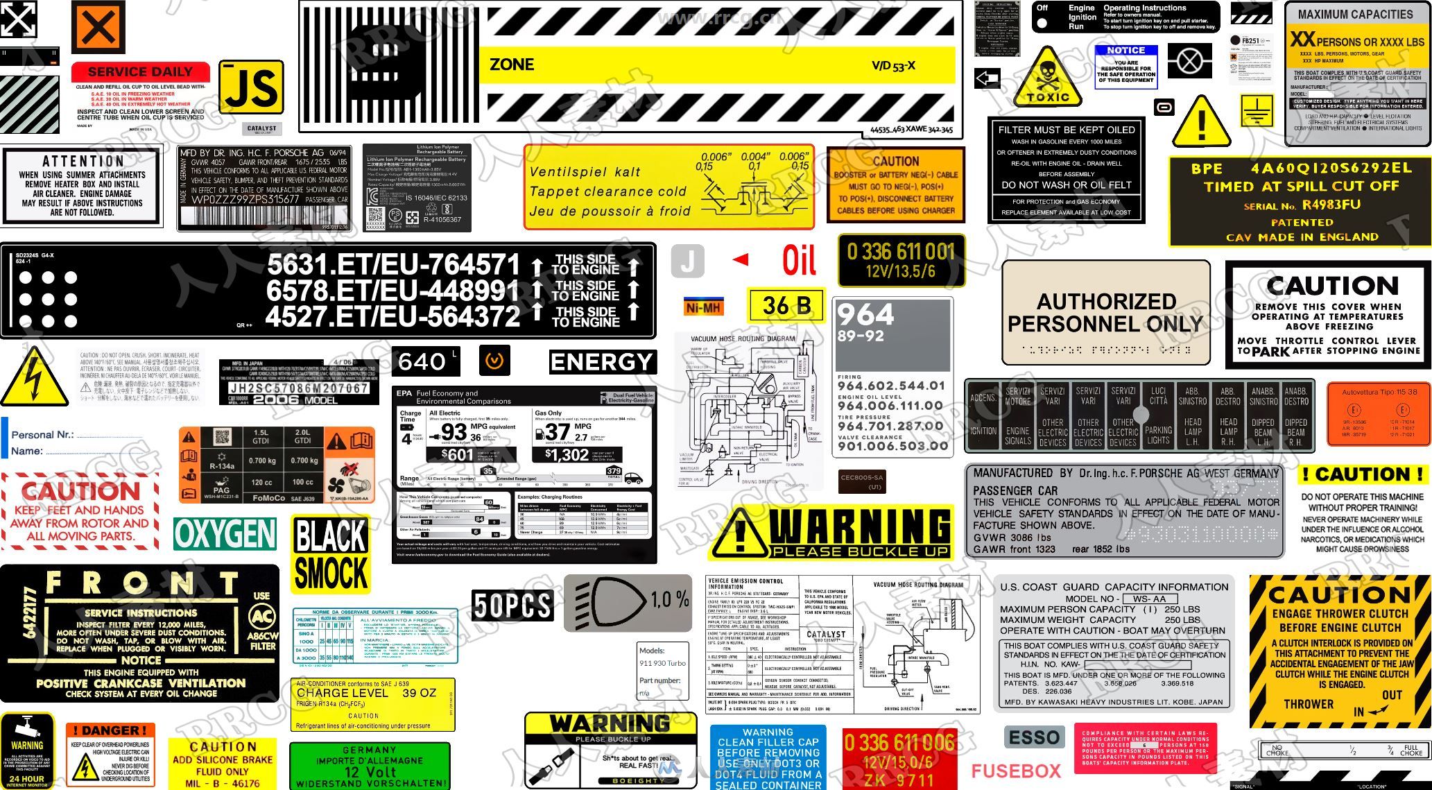 350组工业警告标志指示信息相关贴花贴图合集