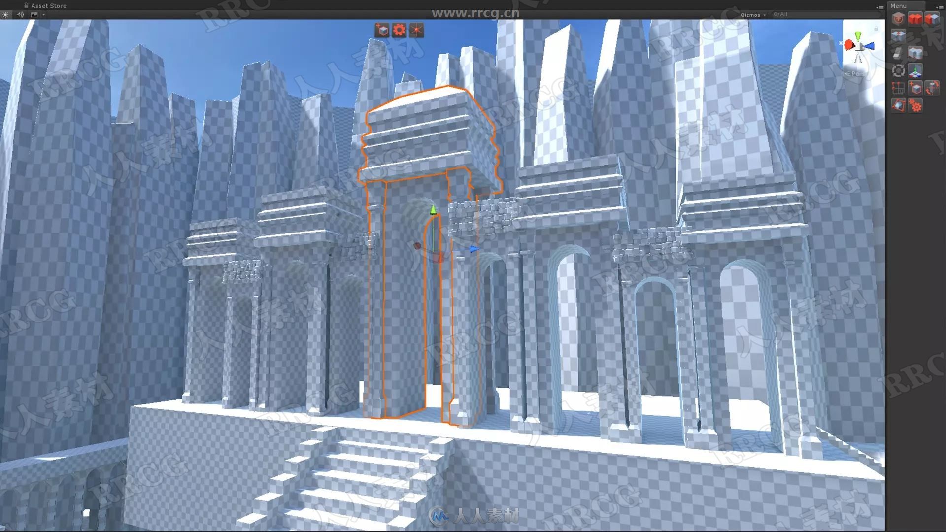 复古多边形建筑关卡游戏模型Unity游戏素材资源