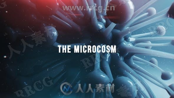 微观世界科技感病毒元素缩影开场片头展示动画AE模板