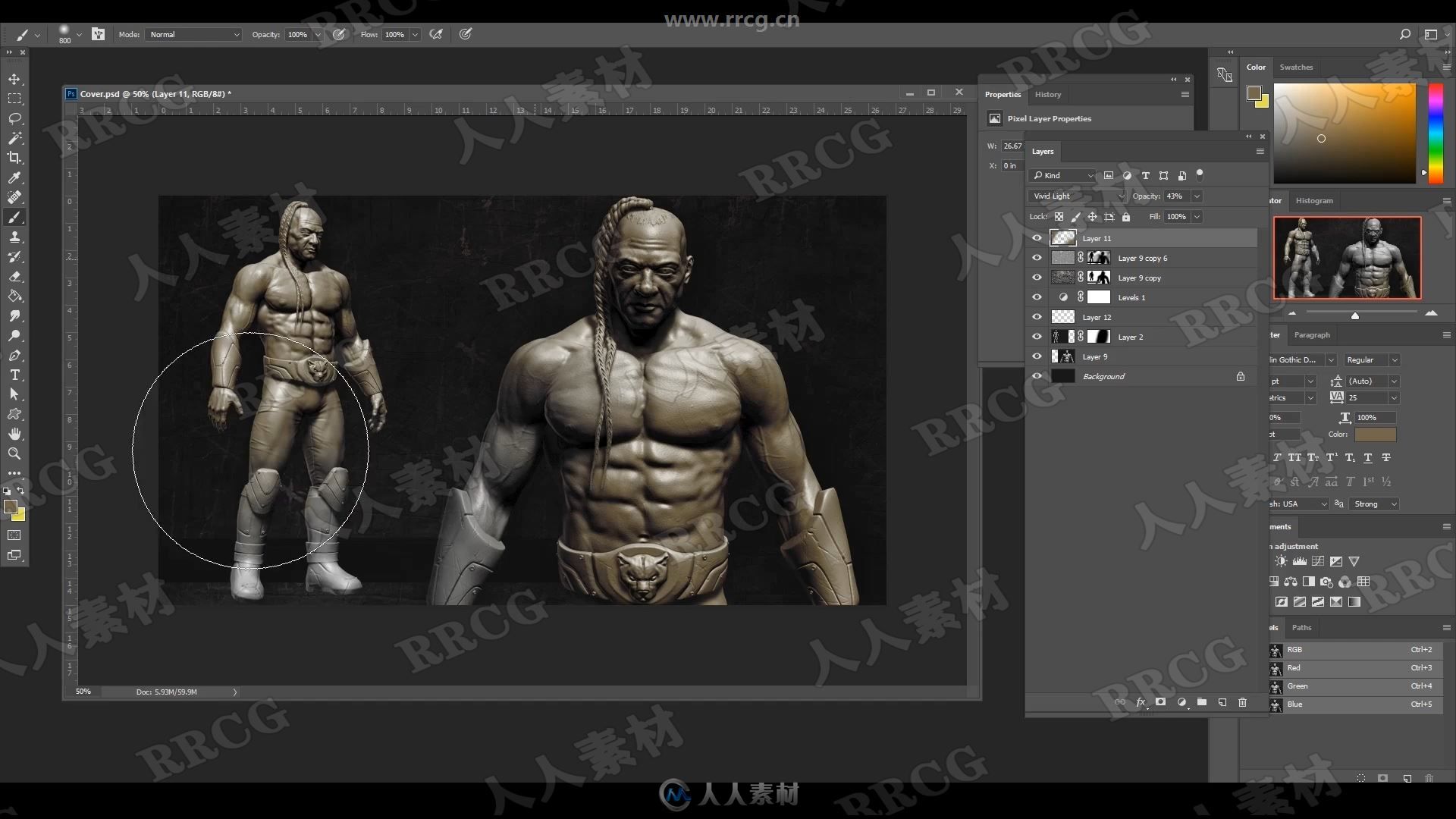 ZBrush游戏角色肖像逼真骨骼肌肉视制作频教程第一季