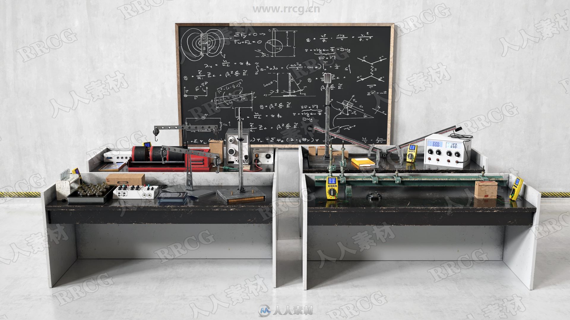 21组高品质物理化学生物实验室教师设备相关3D模型合集 Evermotion Archmodels第228季