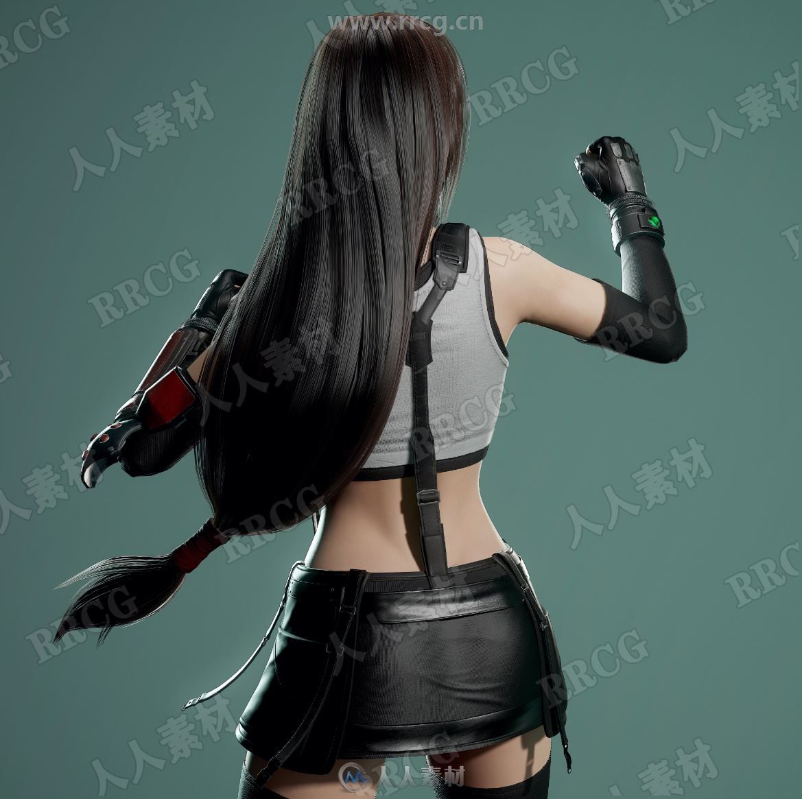 最终幻想7重制版FF7RE女性角色蒂法·洛克哈特Tifa Lockhart高质量3D模型