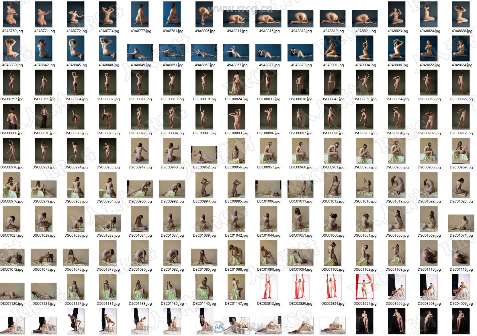300张女性模特人体姿势造型艺术参考高清照片合集