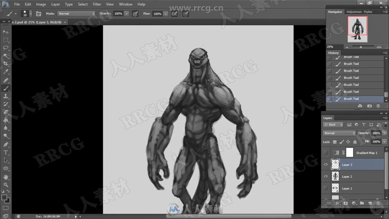 Zbrush魔幻怪物角色设计细化雕刻视频教程