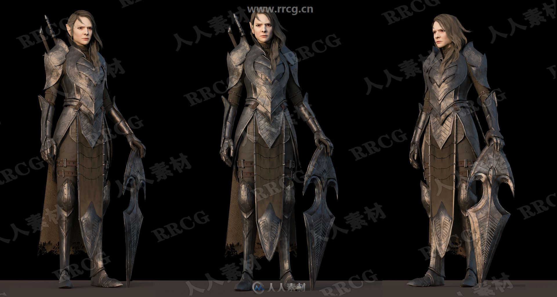 男性精灵骑士战士人物角色高质量3D模型