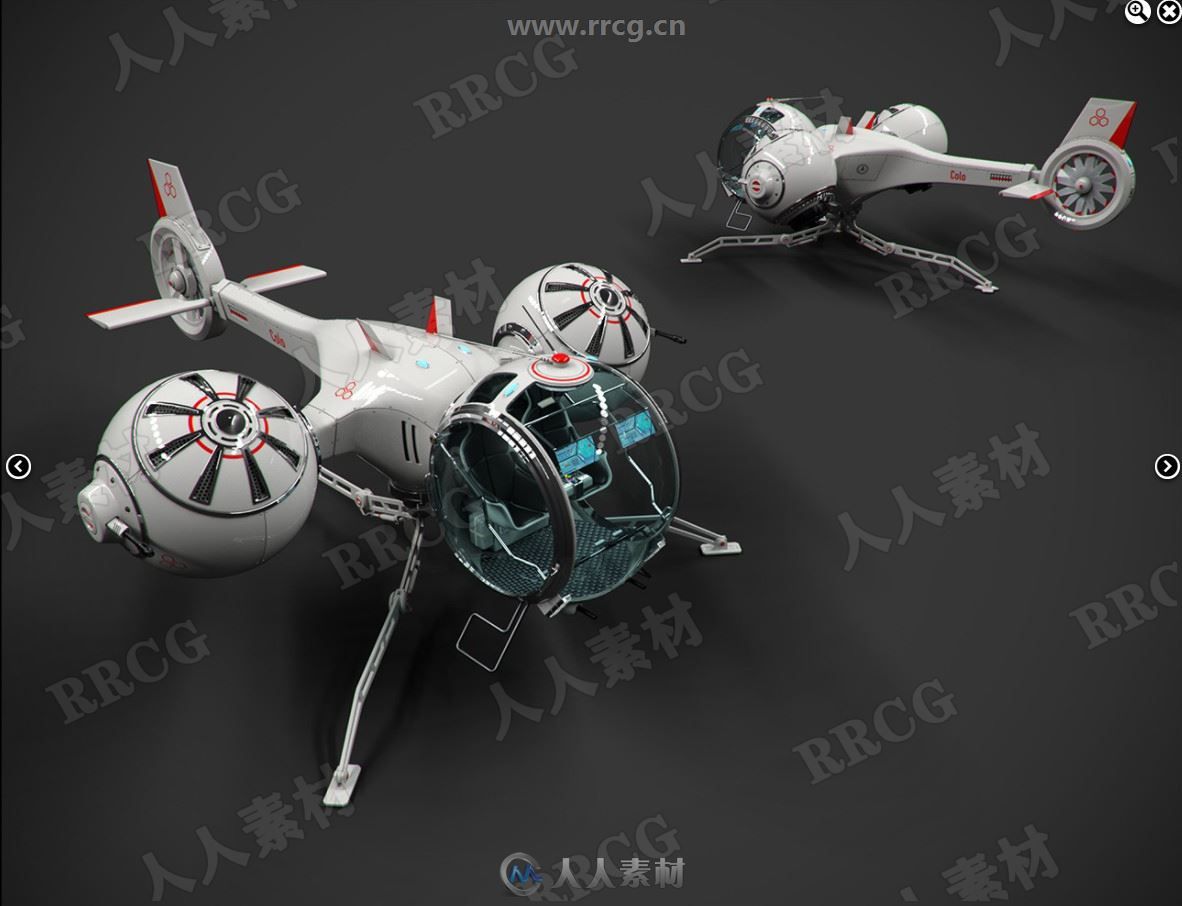 真实灵活科技幻想高级直升飞机3D模型合集