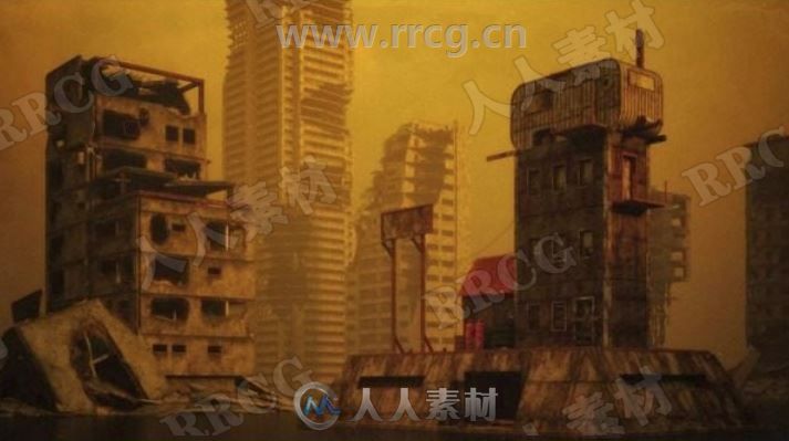 末世废荒凉墟城市超精细完整场景3D模型