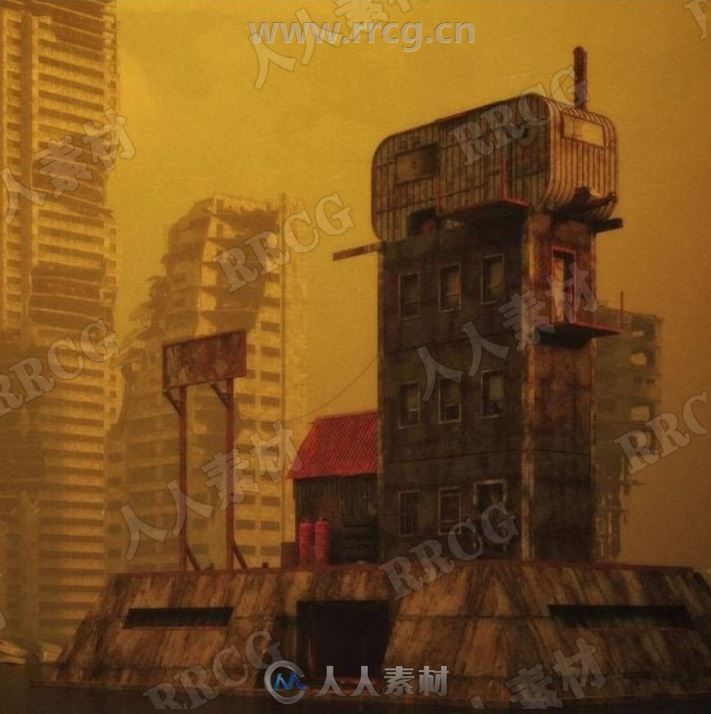 末世废荒凉墟城市超精细完整场景3D模型