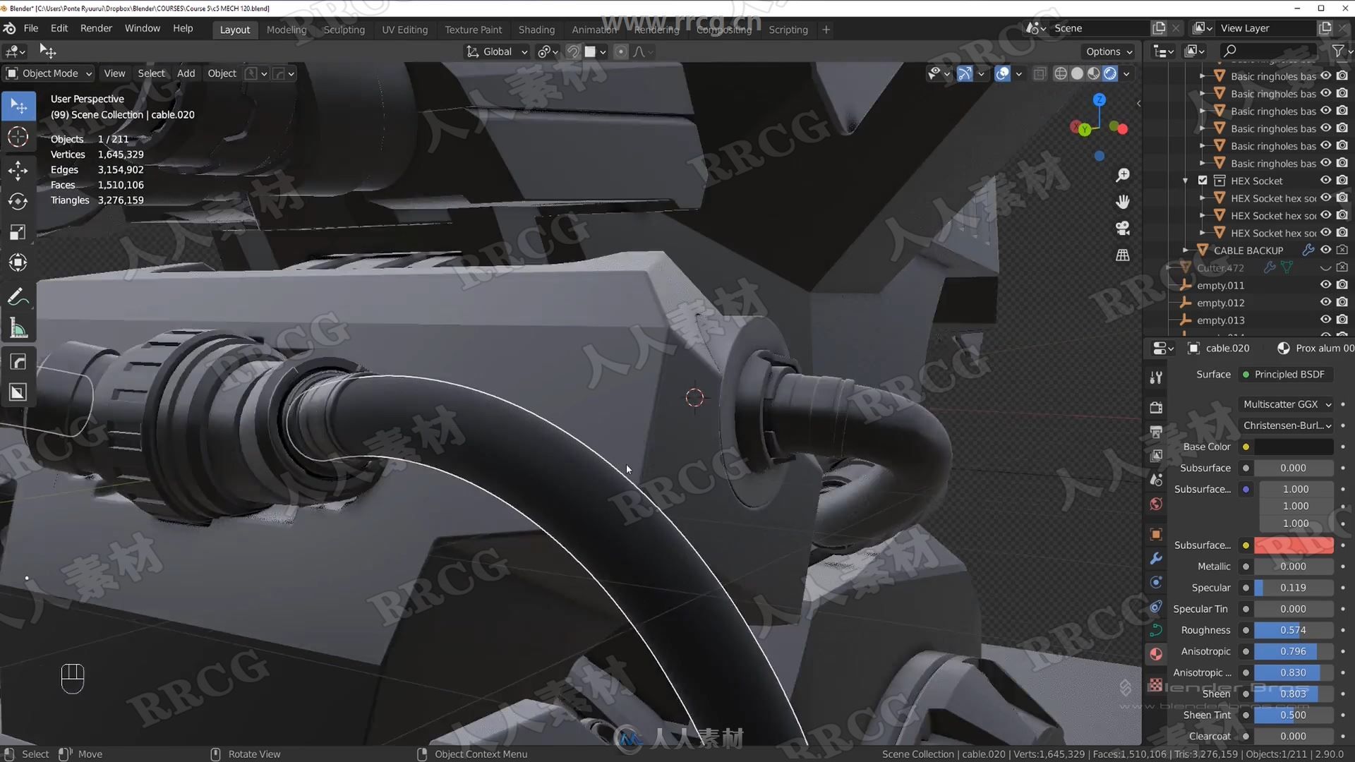 Blender科幻机器人硬表面建模完整工作流程视频教程