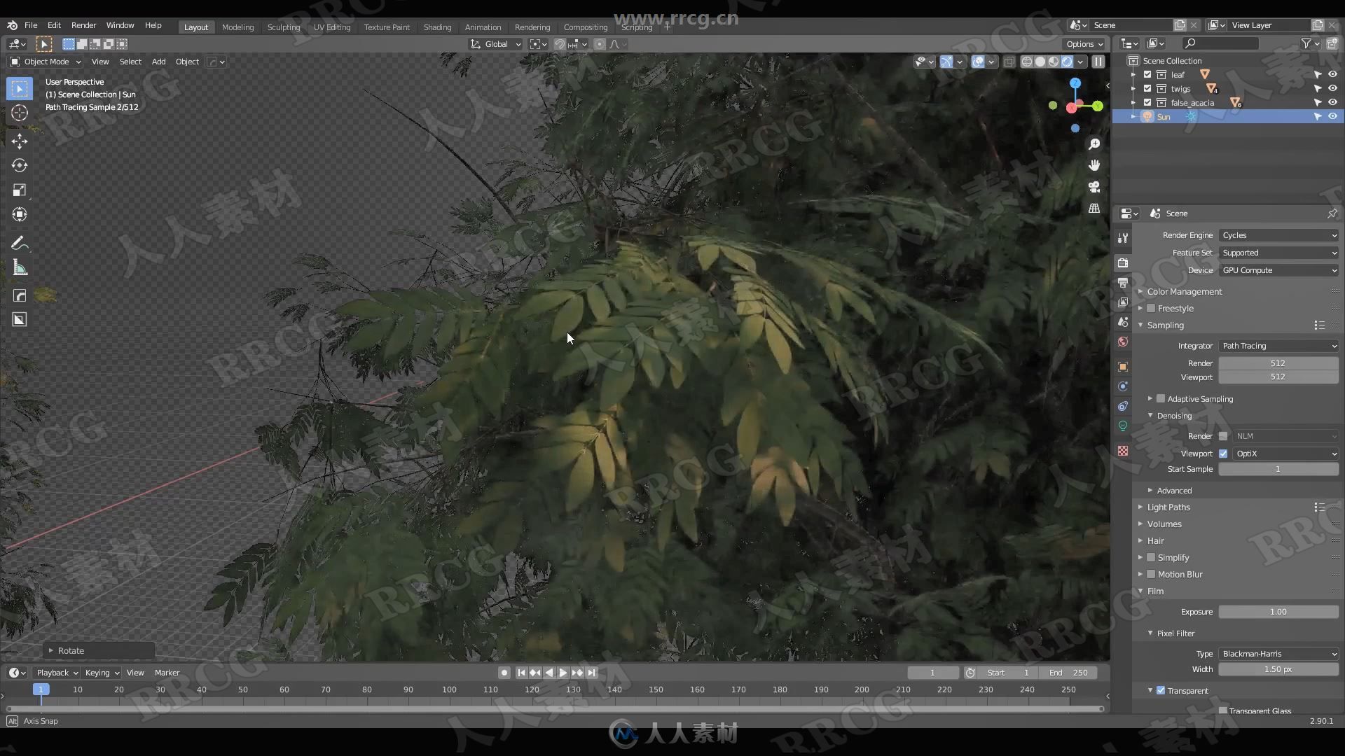 Blender多样化逼真植被自然场景完整建模视频教程