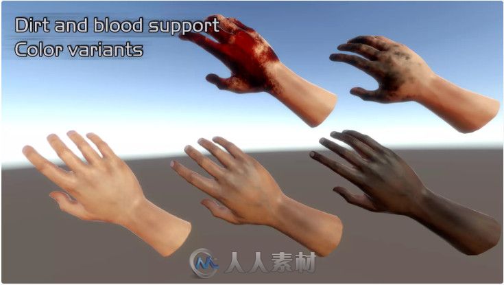 3D人形角色真实手部状态Unity游戏素材资源