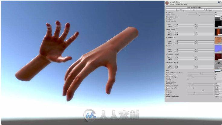 3D人形角色真实手部状态Unity游戏素材资源