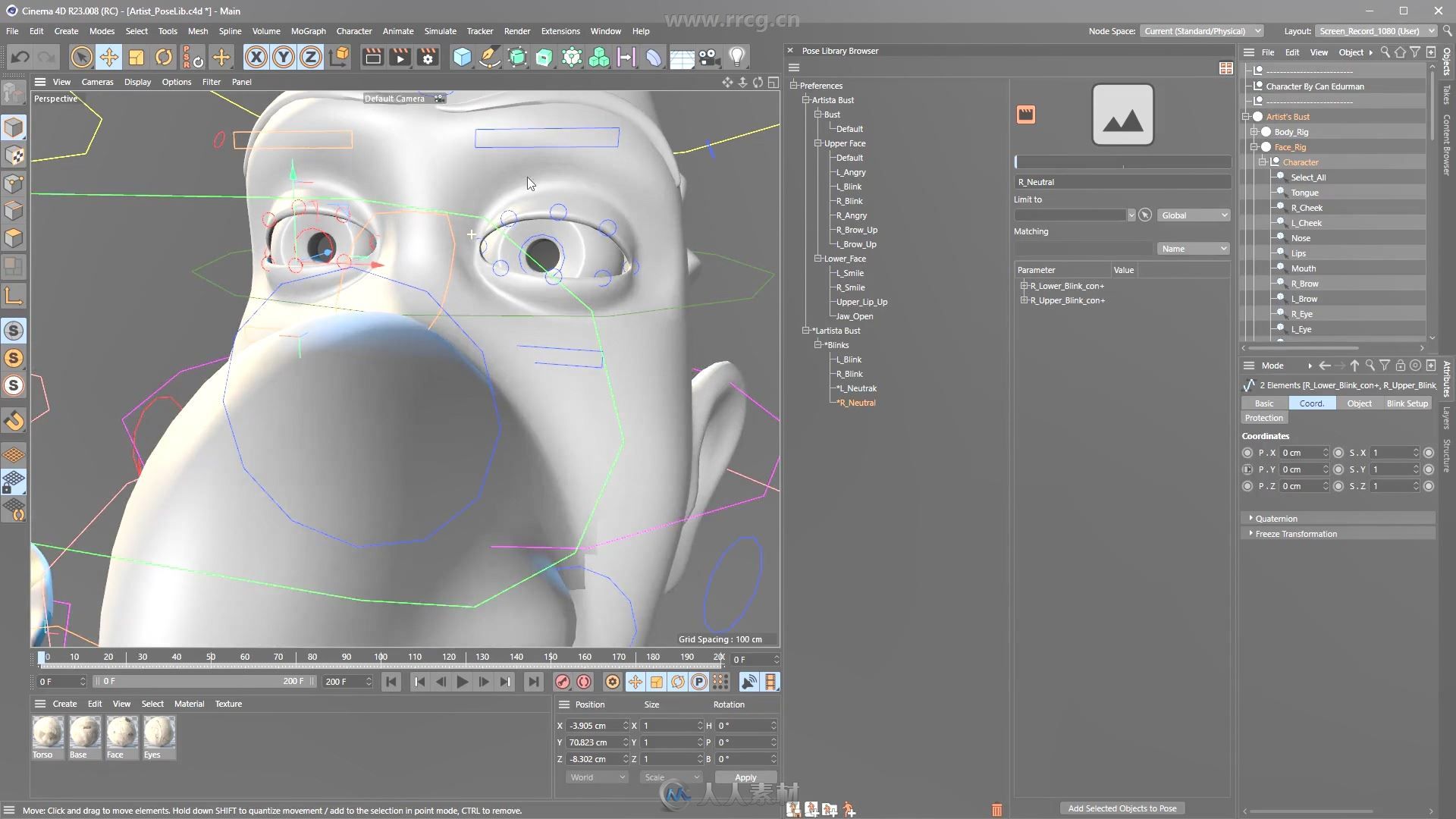 C4D创建面部动画处理实例完整制作视频教程