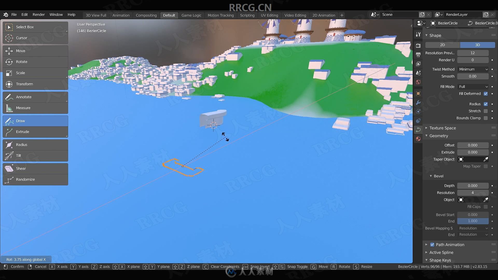 Blender动漫城堡风格3D环境场景设计视频教程