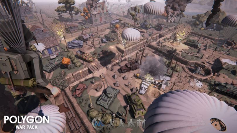 历史建筑卡通场景3D环境Unity游戏素材资源