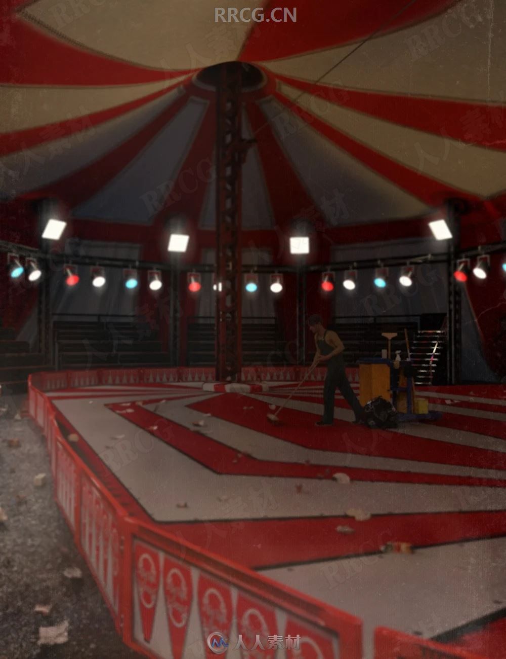 马戏团帐篷外观及室内场景3D模型合集