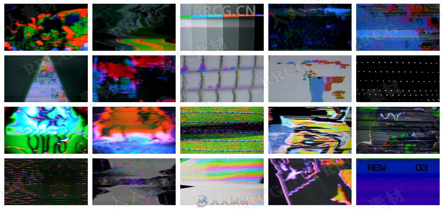 70组模拟CRT电视故障残像影视级4K高清视频素材合集