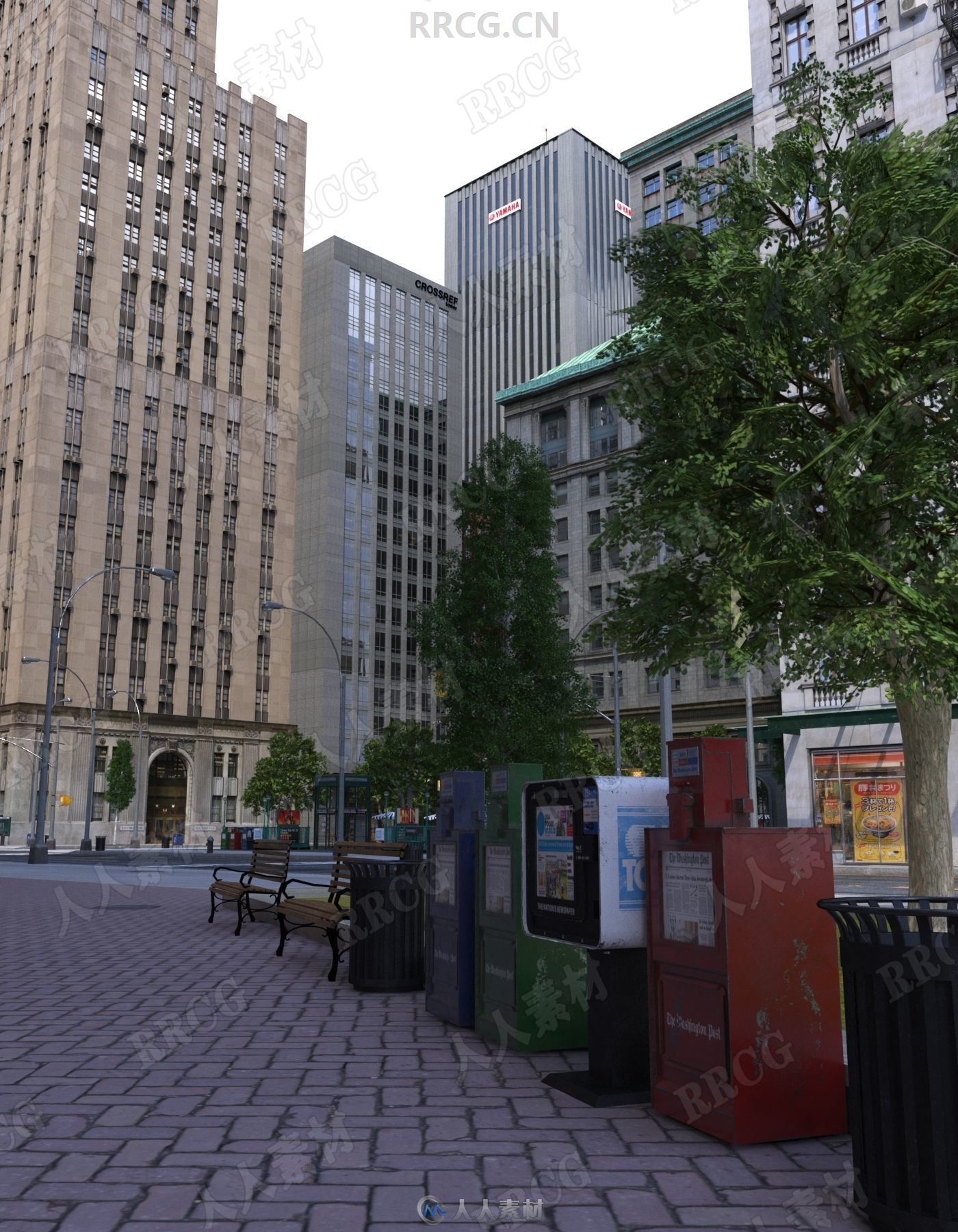 高品质完整城市高层办公建筑街景相关3D模型合集