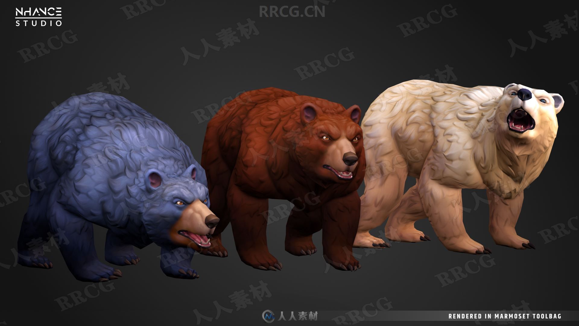 森林野生动物颜色变化UE4游戏素材资源