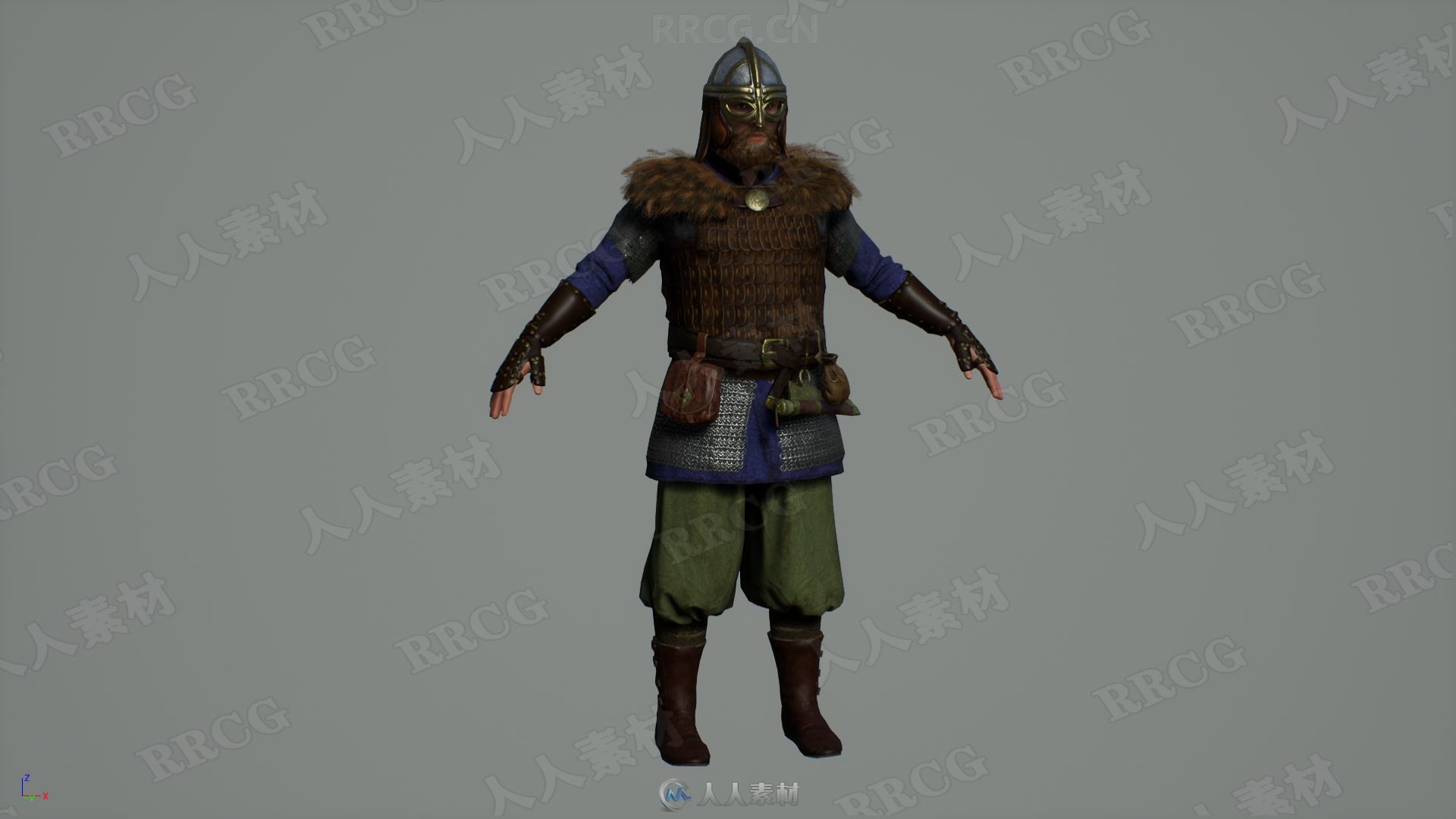 北欧海盗盔甲战士角色UE4游戏素材资源
