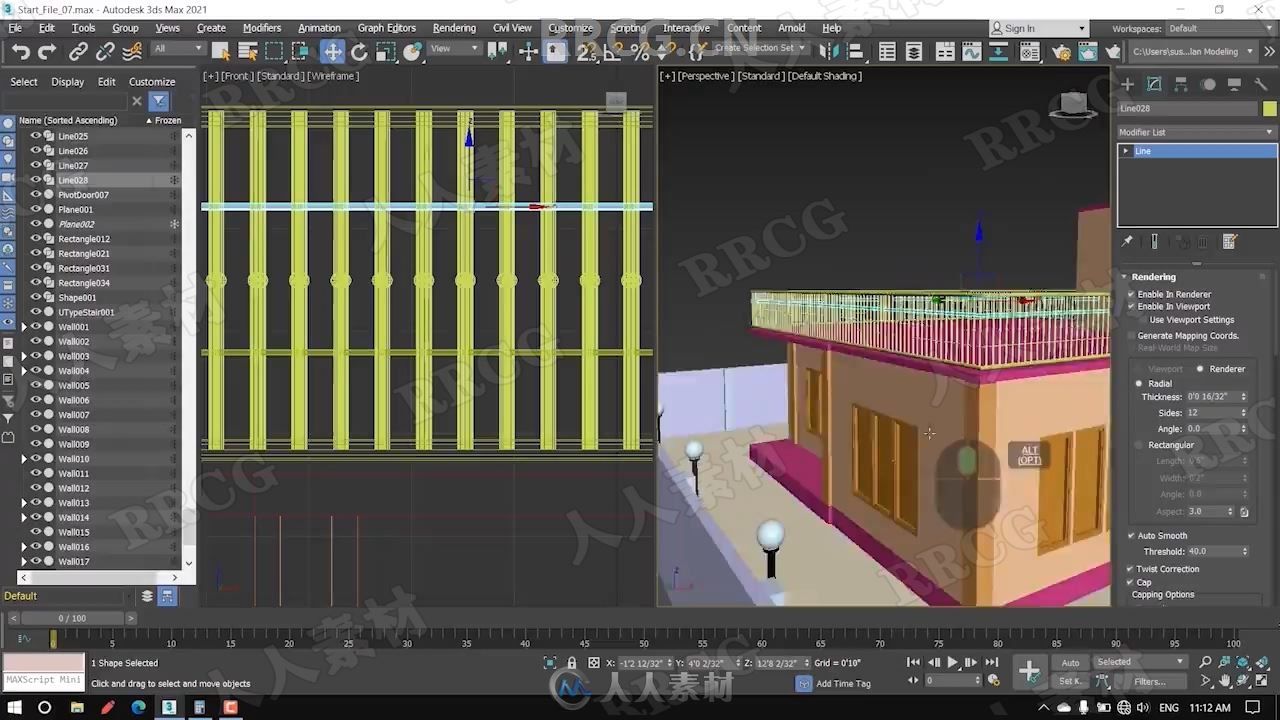 3dsmax 2021从平面图到建筑建模设计技术视频教程