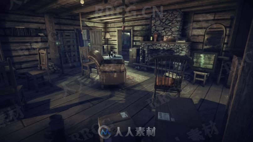 复古风格室内房屋环境场景Unity游戏素材资源