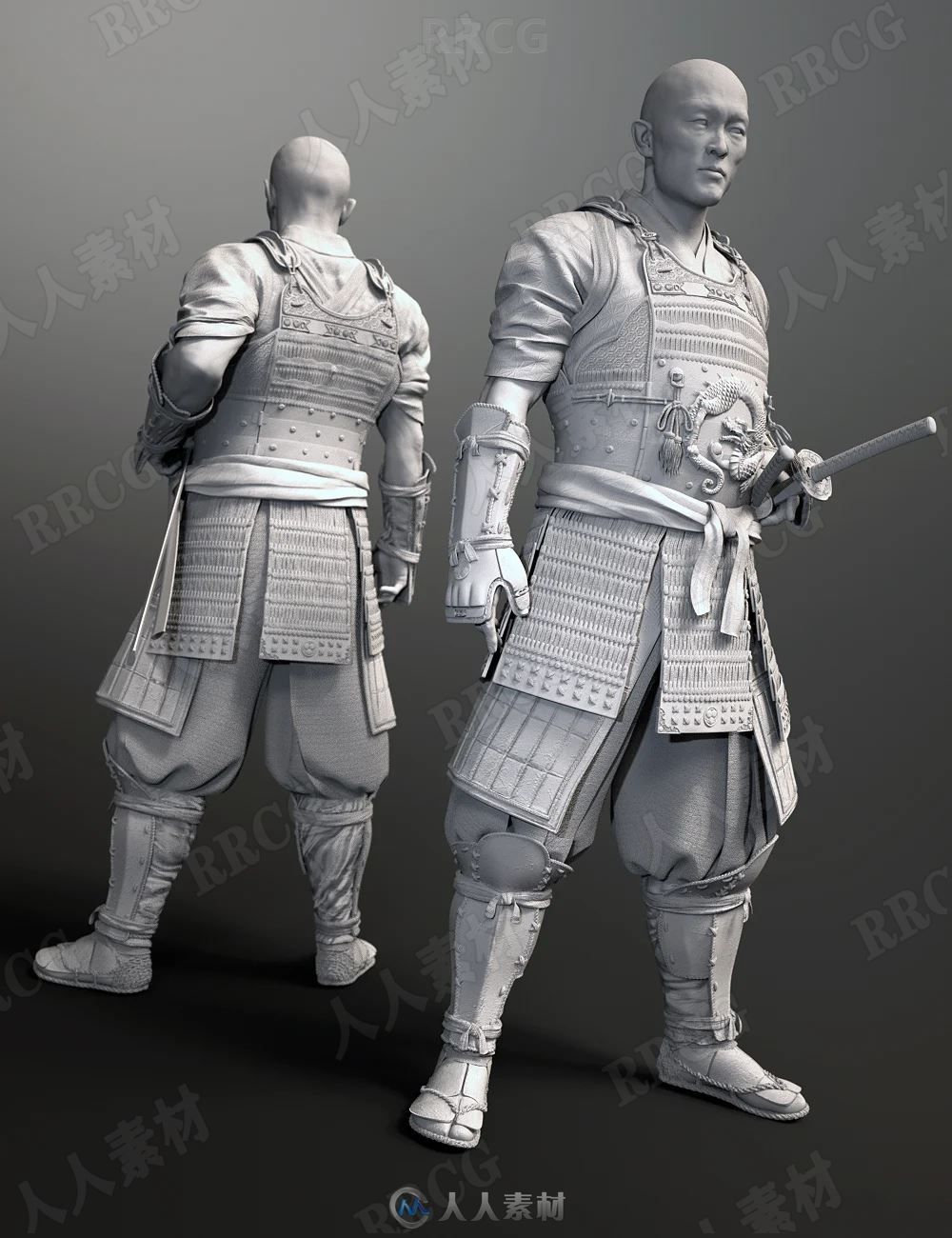 男性铁甲将军战斗角色3D模型合集