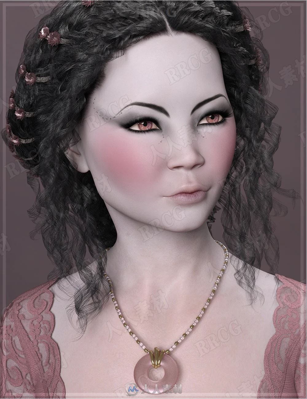 传统艺术古风女性角色3D模型合集