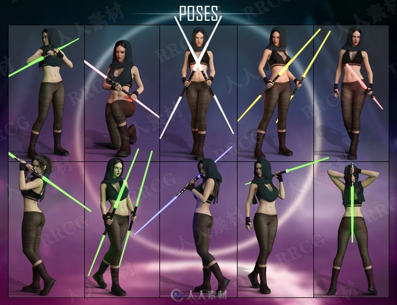 银河战士科幻战斗女性角色3D模型合集