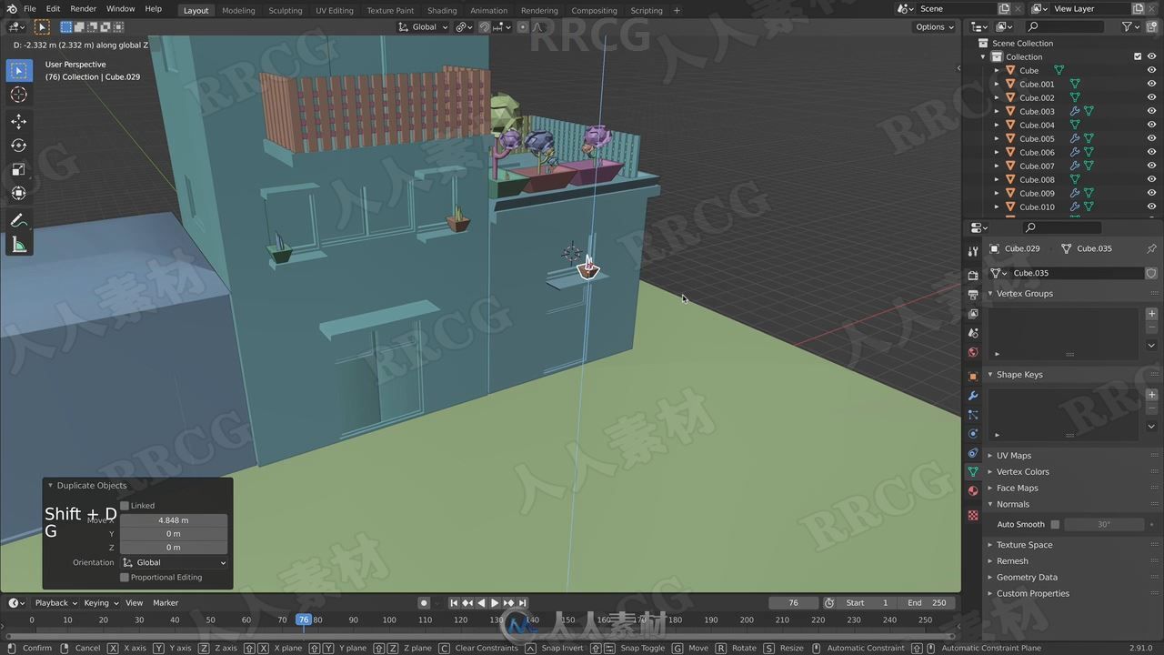Blender建筑物细节等距建模视频教程