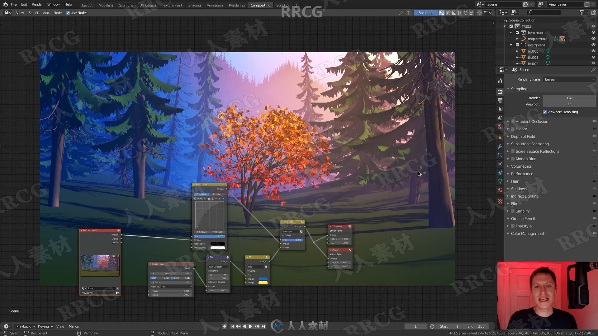 Blender 3D森林环境场景制作工作流程视频教程