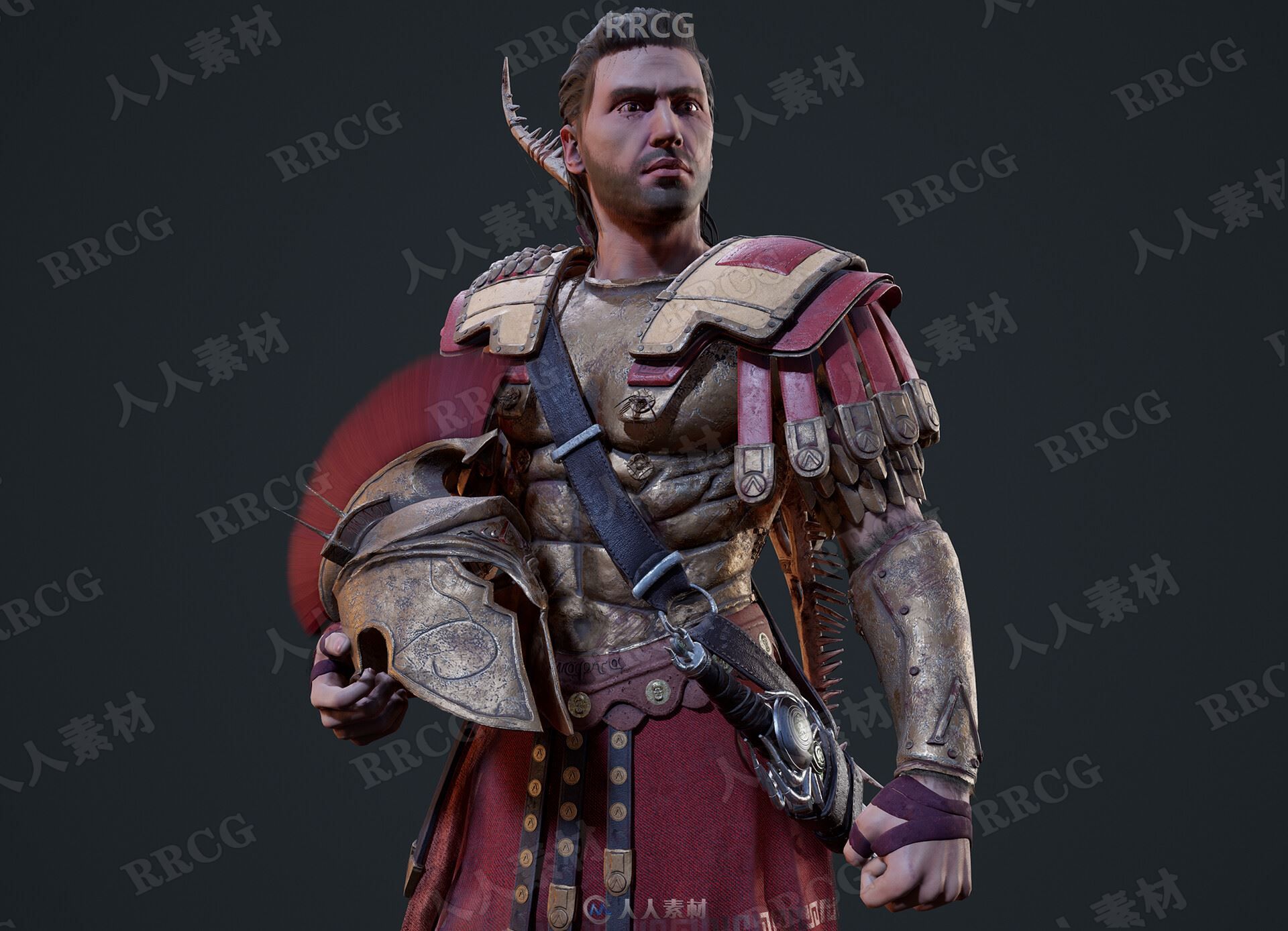 奥德赛游戏古罗马斯巴达战士角色高质量3D模型