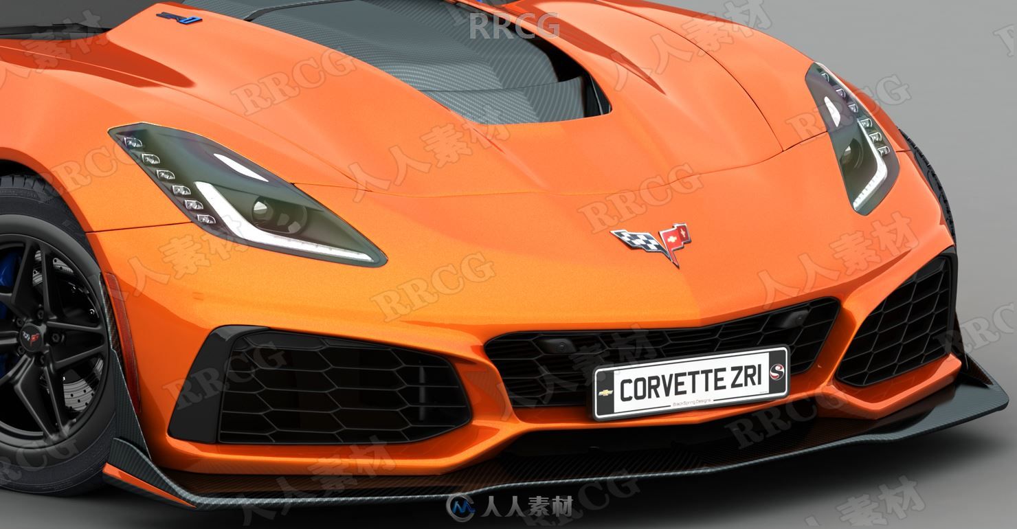 雪佛兰克尔维特超跑Chevrolet Corvette ZR1真实汽车高质量3D模型