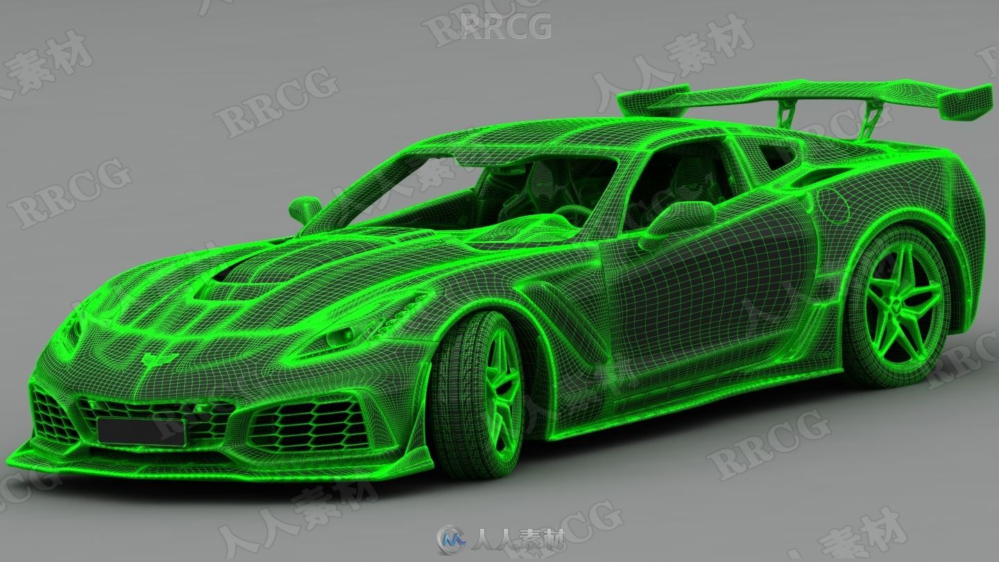 雪佛兰克尔维特超跑Chevrolet Corvette ZR1真实汽车高质量3D模型
