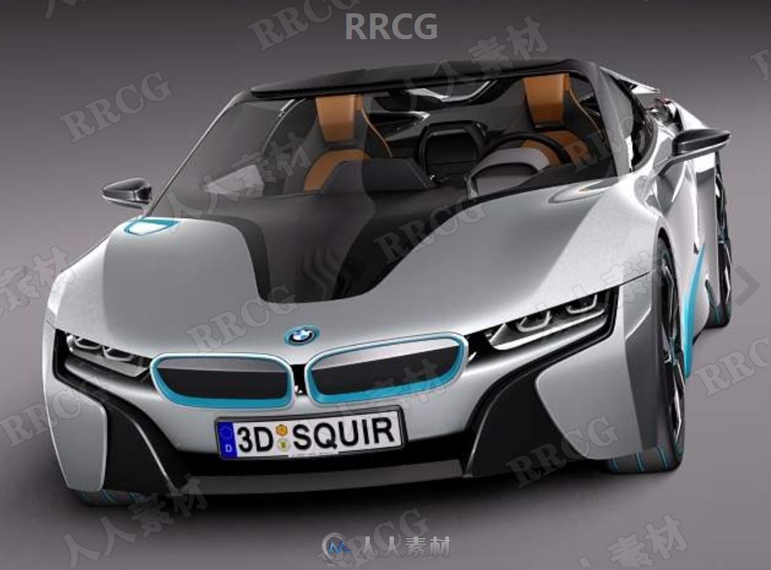 宝马超跑BMW i8 Spyder Concept 2012真实汽车3D模型